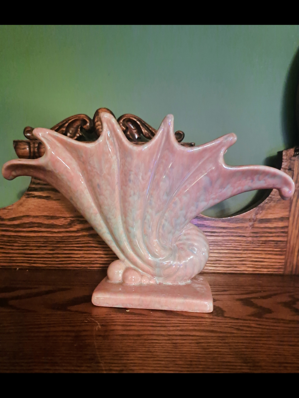 Royal Haeger 299 Shell Vase In Mauve Agate. Pink Blue